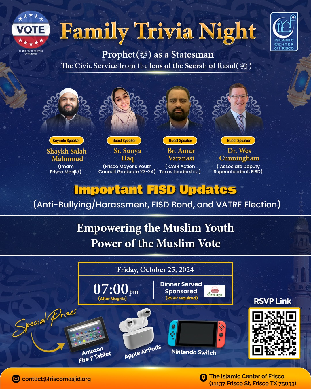 October Family Trivia Night - Prophet as a Statesman, the Civic Service from the lens of the Seerah of Rasul (ﷺ)