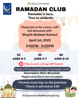 Ramadan Club 2023 – April 1